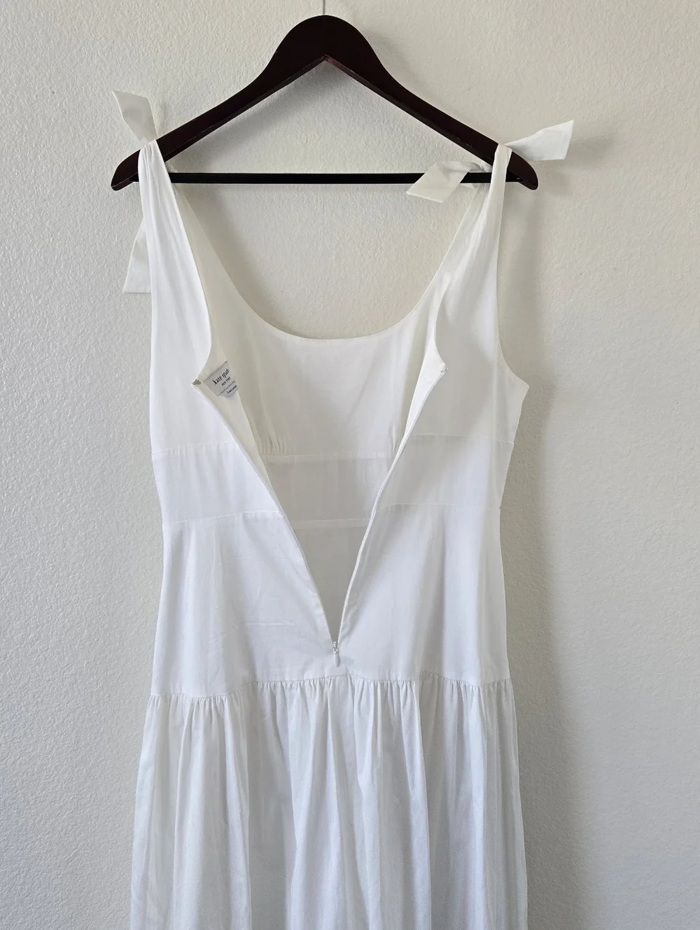 Kate Spade Newport Cotton Poplin Tiered Maxi Dress White Size 8 Fairy Coquette